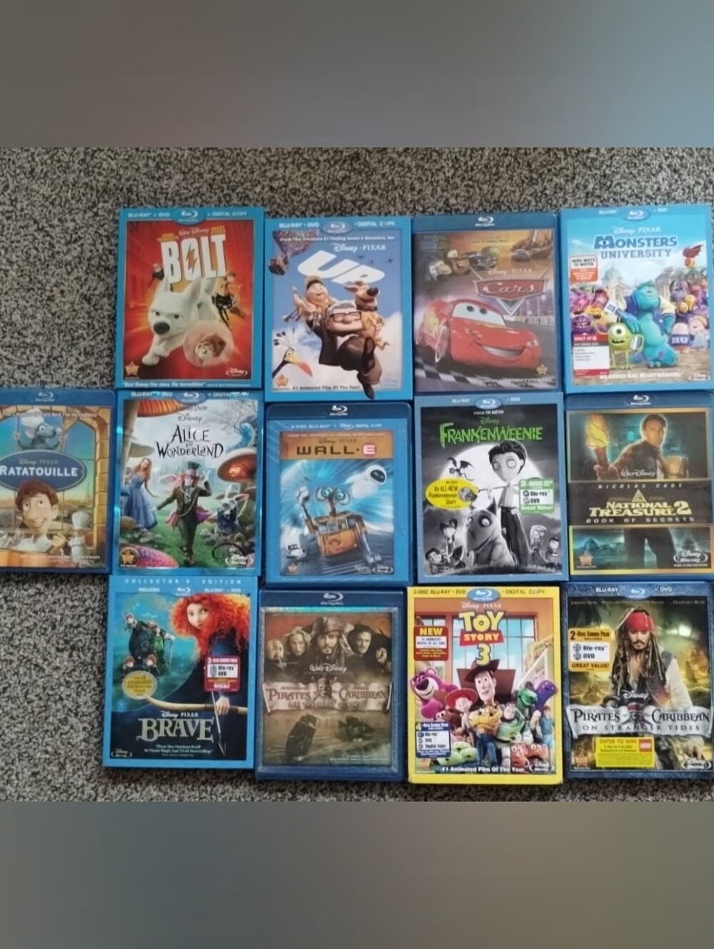 Disney Pixar Blu-ray Movie Lot 13 Titles Cars, Up, Toy Story 3, Ratatouille,